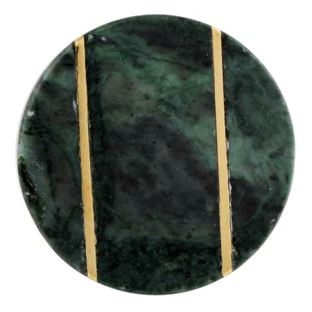 Forest Green Round Brass Marble Stone Cabinet Knobs